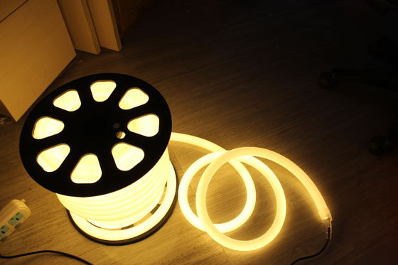 صرفه جویی در انرژی 110 ولت گرم سفید LED نيون انعطاف نور 360 دور 25m spool برای خانه