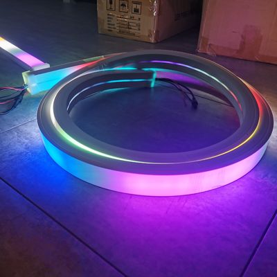 چراغ های جادویی LED دیجیتال 24 ولت نیون سیلیکونی انعطاف پذیر 3535 RGB چند رنگ LED Flex Neon Strip Neon flex 220v rgbw رول