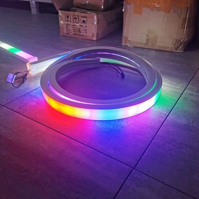 40mm دنباله دار 12V Dmx LED Neon 5050Rgb لامپ انعطاف پذیر ناوید Dmx512 گوشه نوار نون LED 20m LED rgbw نوار نور