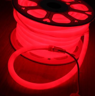 360 درجه 120LED / M 16mm دور چراغ های نیون انعطاف پذیر LED 24V IP67 رنگ قرمز