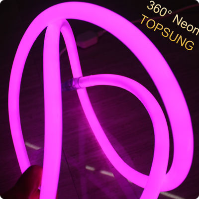 چراغ نئون لوله ای کوچک گرد PVC 16mm 360 درجه LED neon flex DC24V صورتی