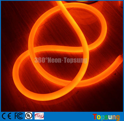 طناب نیون 110 ولت 16 میلی متر قطر 360 درجه دور نیون انعطاف پذیر IP67 نورپردازی بیرونی نارنجی