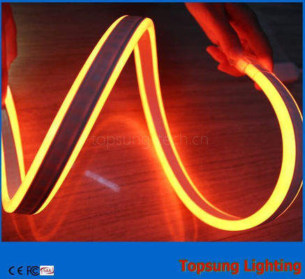 نورپردازی Topsung 12v نارنجی 100m مینی دو طرفه نوار طناب نئون LED ضد آب 8.5 * 18mm نور