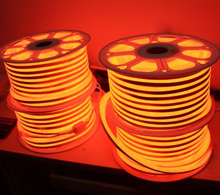 نارنجی 12v مینی LED نور نیون انعطاف پذیر 7x15mm لوله های نیون تعویض 2835 smd سیم نوار انعطاف پذیر ip68 تزریق