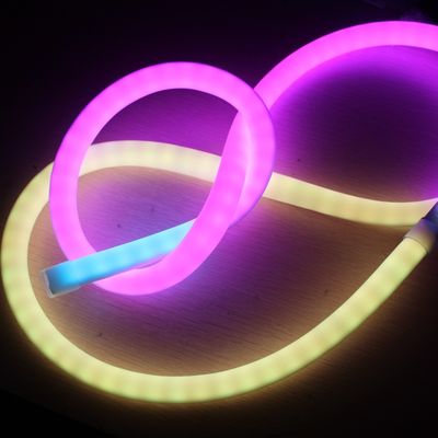 24 ولت پيکسل خوشگلي دنباله دار LED نيون RGB 360 درجه لوله نوار نرم مواد سيليكون