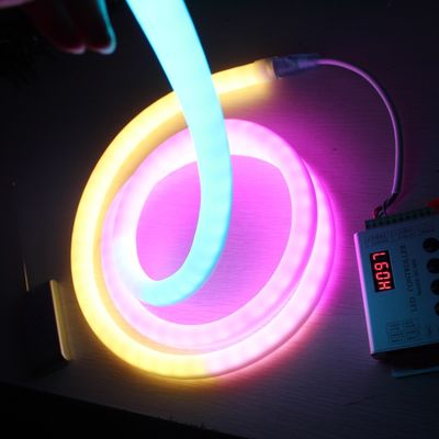 نون انعطاف پذیر سفارشی 24V Flex Rgb Pixel LED Neon طناب نون 360 درجه