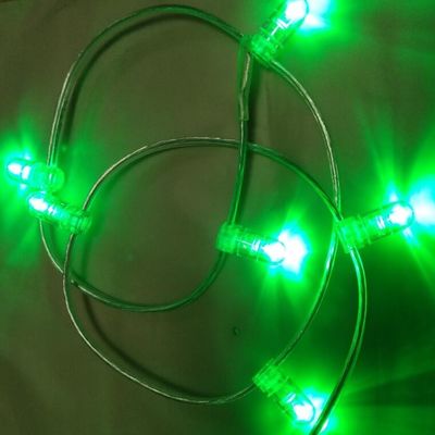 سبز PVC کریستال سیم DC 12V کليپ نور 1000leds نور پری رشته 100m / رول چراغ های جوانه LED