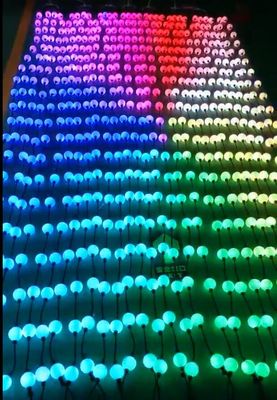 10 فوت ریل DMX 24v 50mm RGB پیکسل منجر به رشته های نور گلوب 3D توپ برای پروژه تزئینات بیرونی