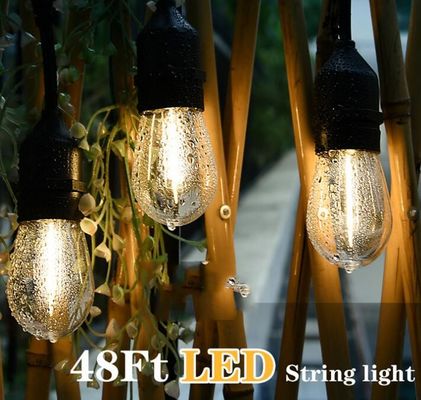چراغ های دکوراسیون تعطیلات درجه تجاری رشته 48FT گرم و سفید E26 لامپ های ضد شکستگی